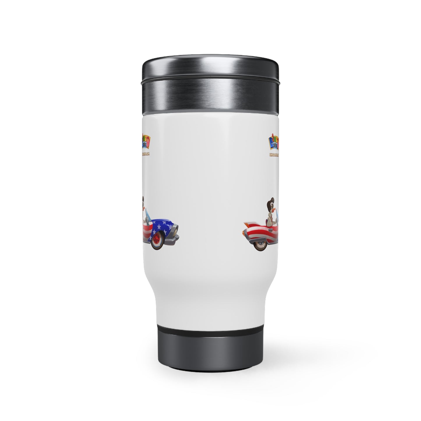 Drive American - Stainless Steel Travel Mug with Handle, 14oz